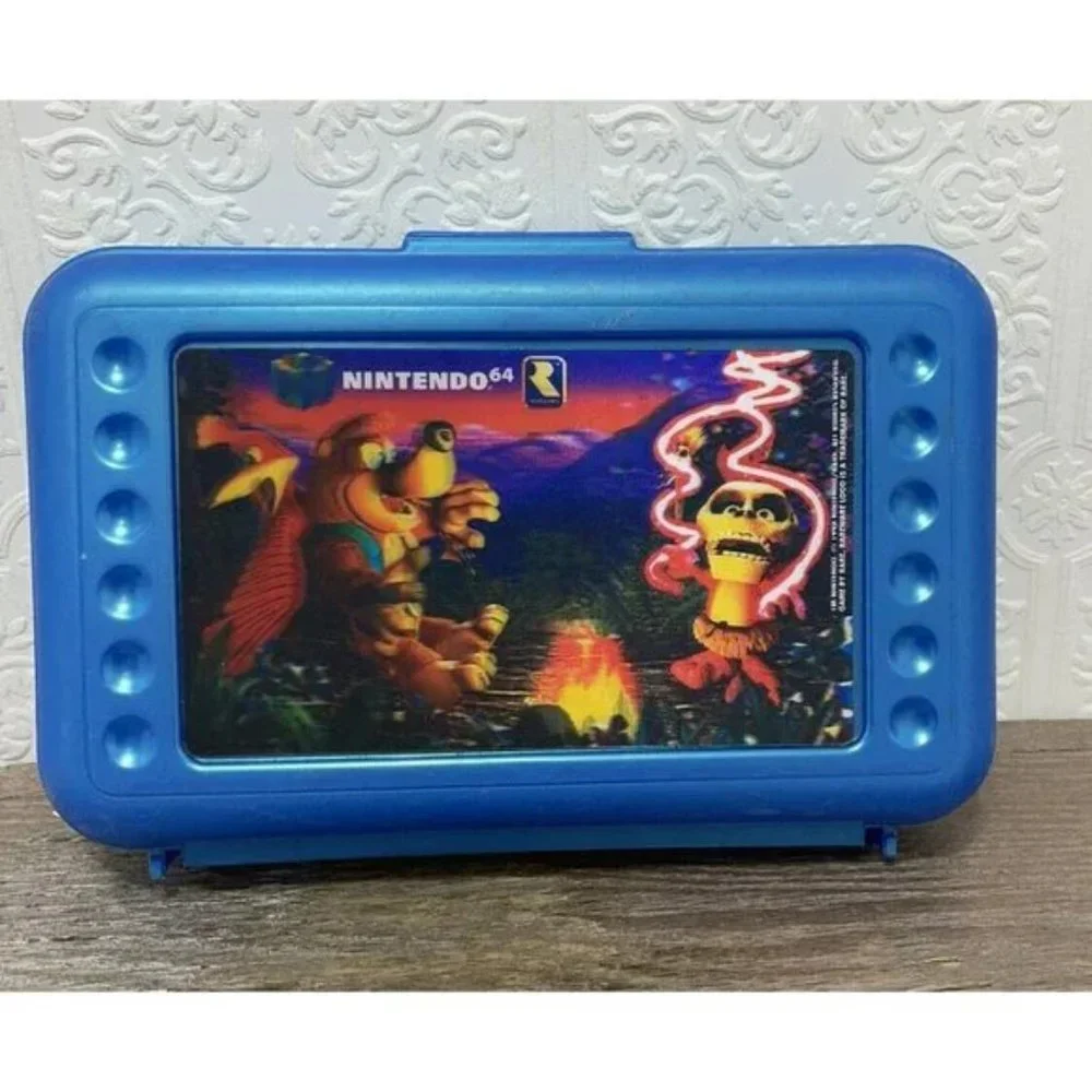 1998 Banjo-Kazooie 64 NINTENDO PENCIL CASE NEWELL RARE 3D HOLOGRAM RAREWARE Blue